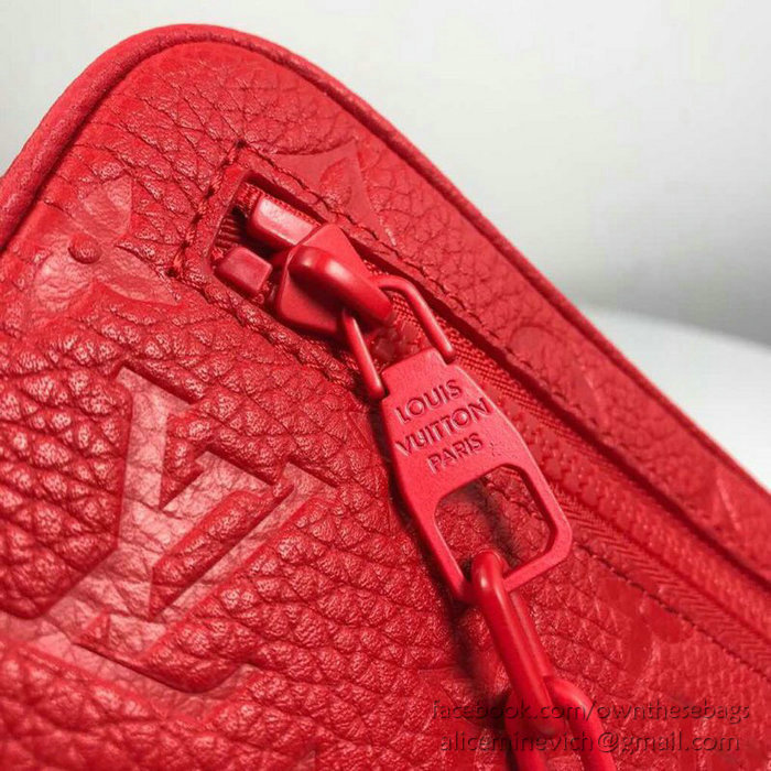 Louis Vuitton Calfskin Clutch Red M44458