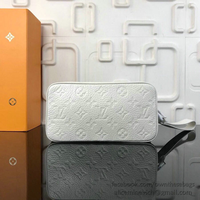 Louis Vuitton Calfskin Clutch White M44458