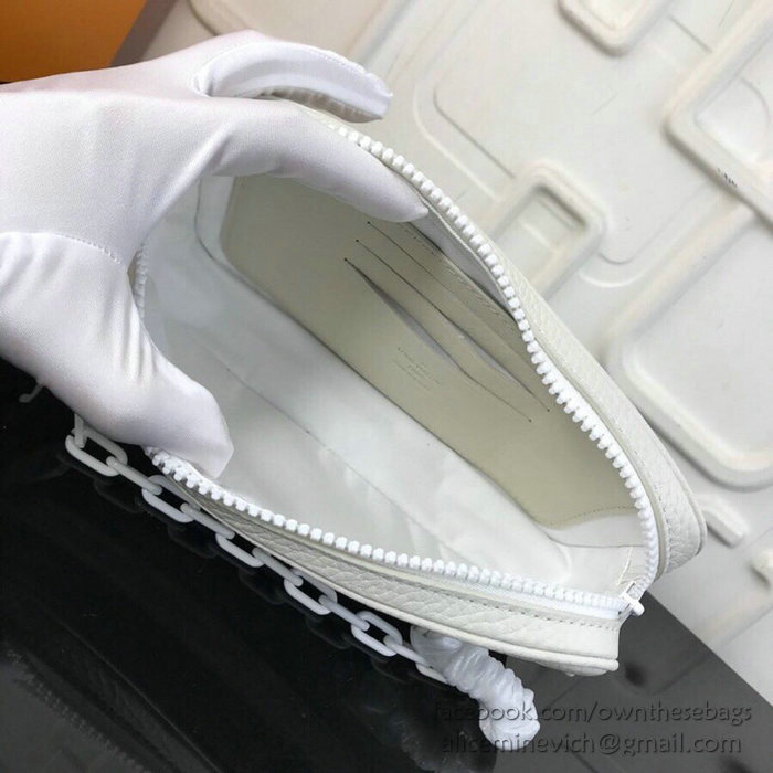 Louis Vuitton Calfskin Clutch White M44458