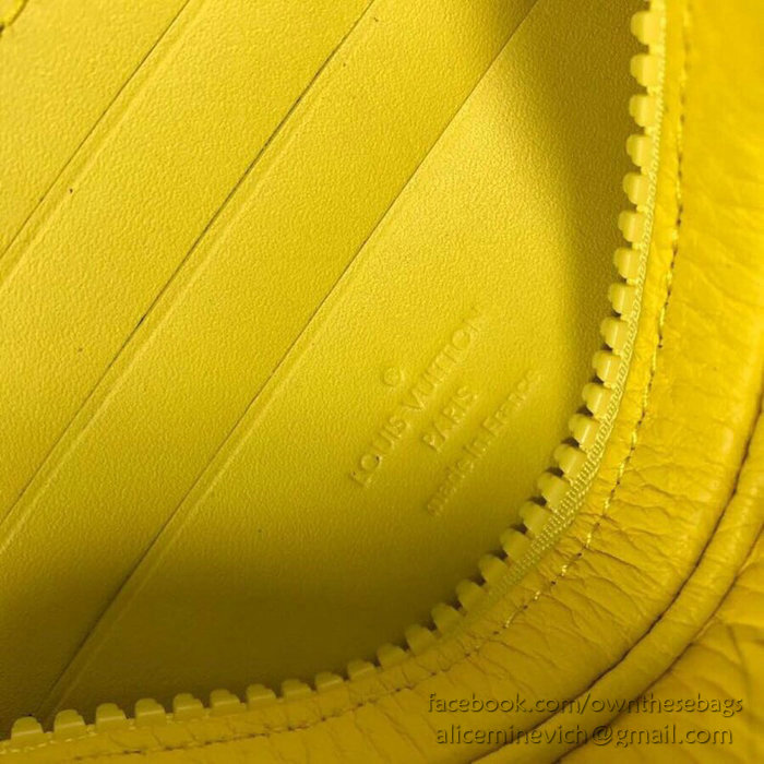 Louis Vuitton Calfskin Clutch Yellow M44458