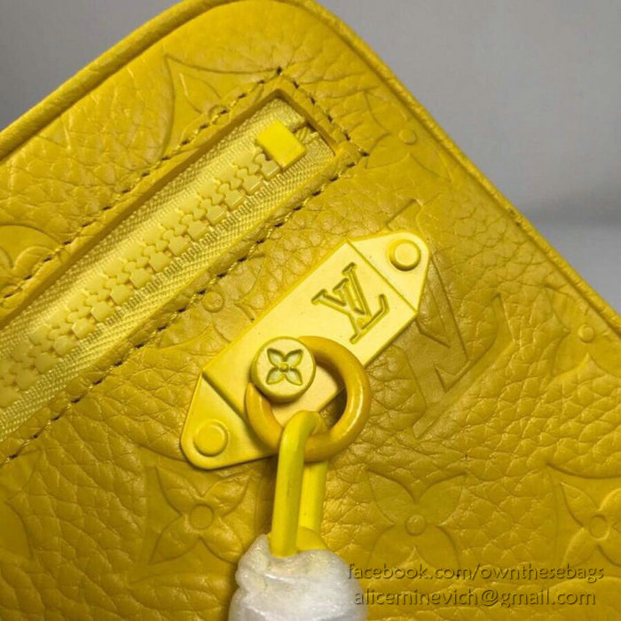 Louis Vuitton Calfskin Clutch Yellow M44458