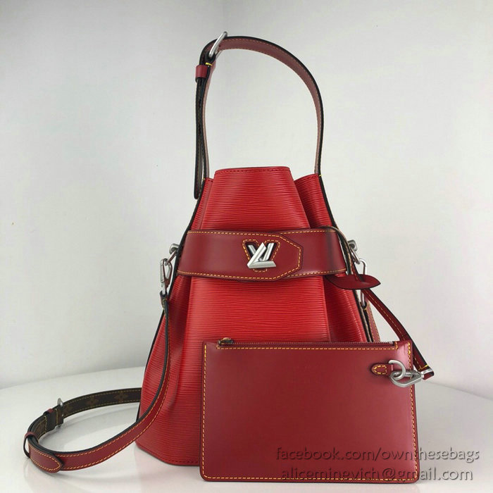 Louis Vuitton Epi Leather Twist Bucket Red M52804