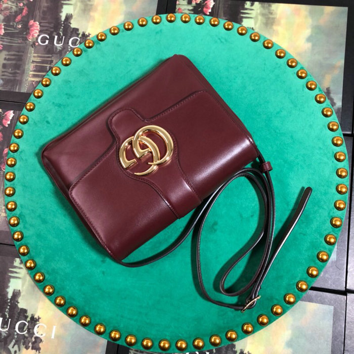 Gucci Arli Medium Leather Shoulder Bag Burgundy 550126