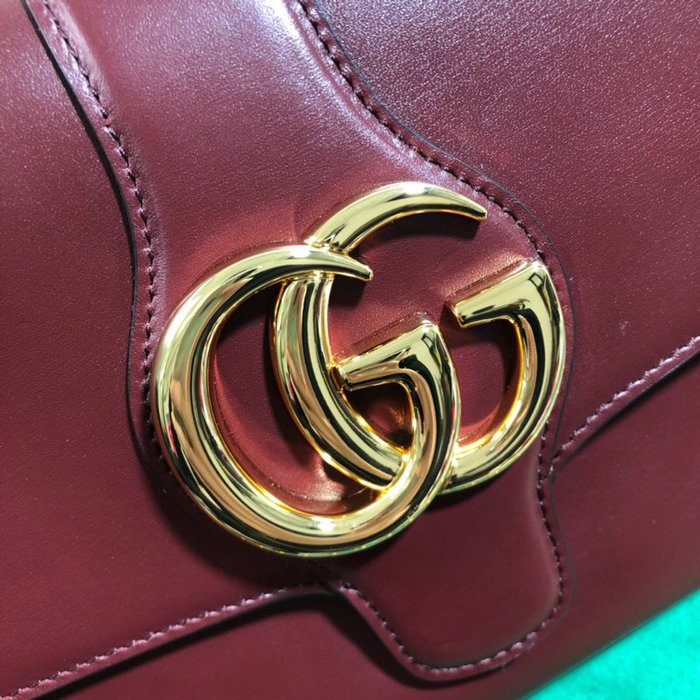 Gucci Arli Medium Leather Shoulder Bag Burgundy 550126