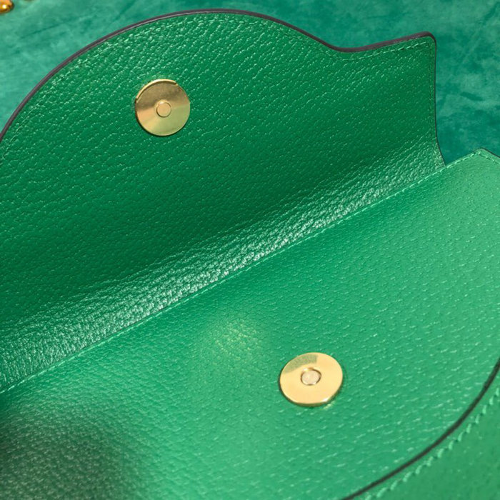 Gucci Embroidered Small Shoulder Bag Green 499617