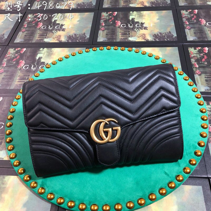 Gucci GG Marmont Clutch Black 498079