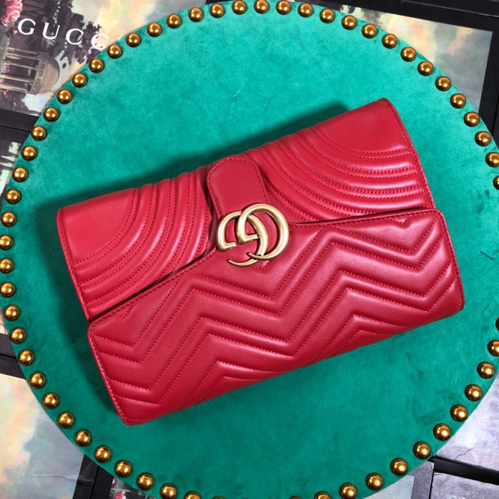 Gucci GG Marmont Clutch Red 498079