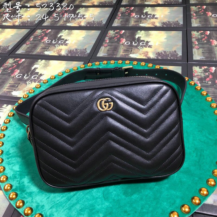 Gucci GG Marmont Matelasse Belt Bag Black 523380