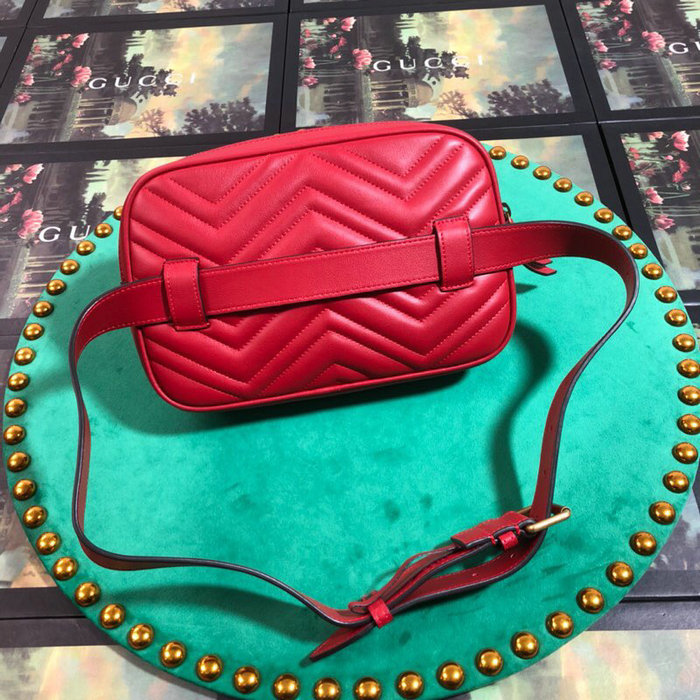 Gucci GG Marmont Matelasse Belt Bag Red 523380