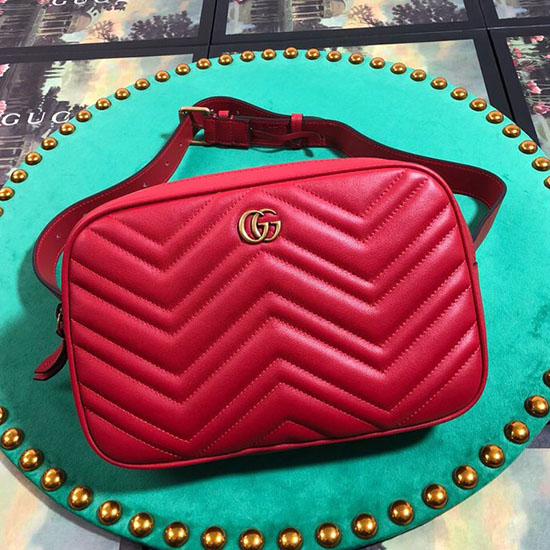 Gucci GG Marmont Matelasse Belt Bag Red 523380