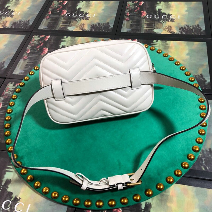 Gucci GG Marmont Matelasse Belt Bag White 523380