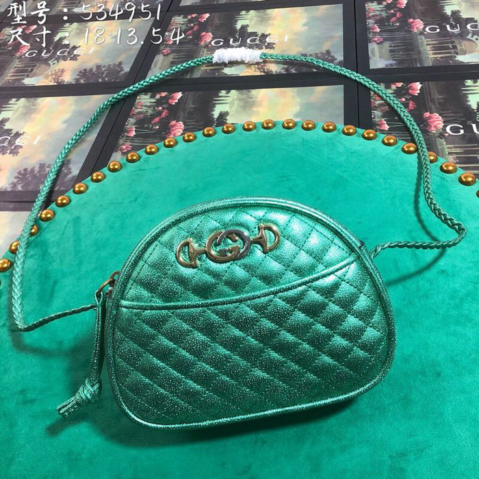 Gucci Laminated Leather Mini Bag Green 534951