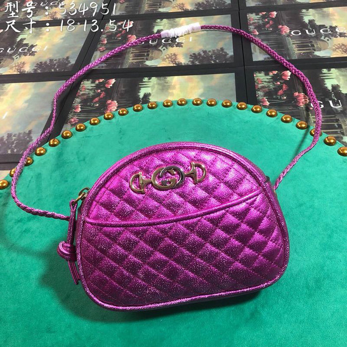 Gucci Laminated Leather Mini Bag Purple 534951