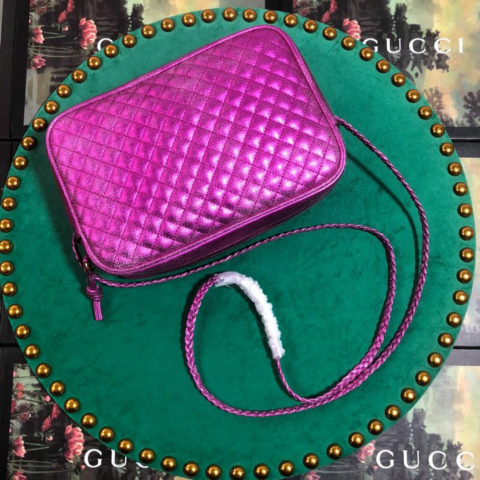 Gucci Laminated Leather Small Shoulder Bag Purple 541061