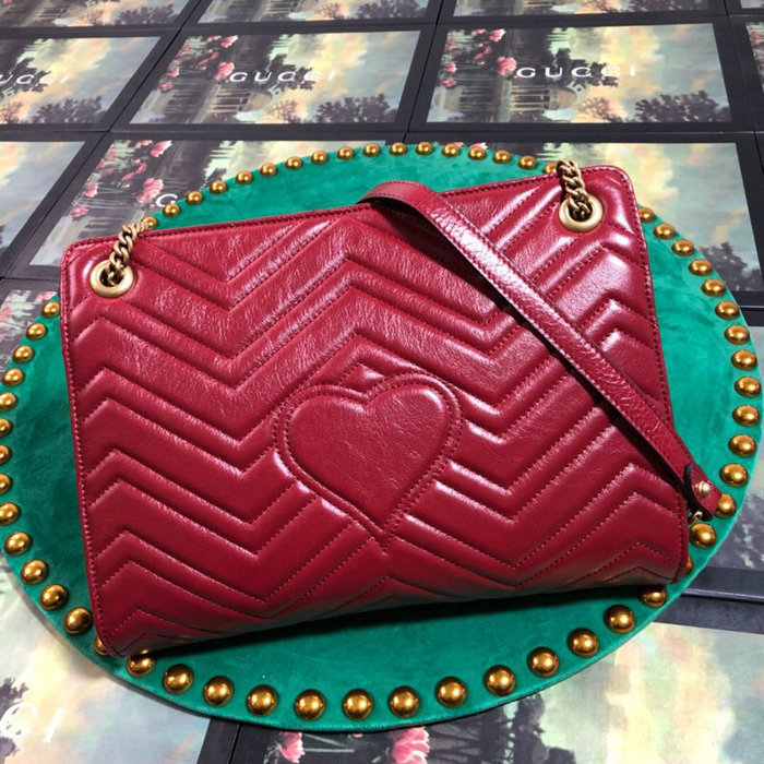 Gucci Leather Tote Red 524592