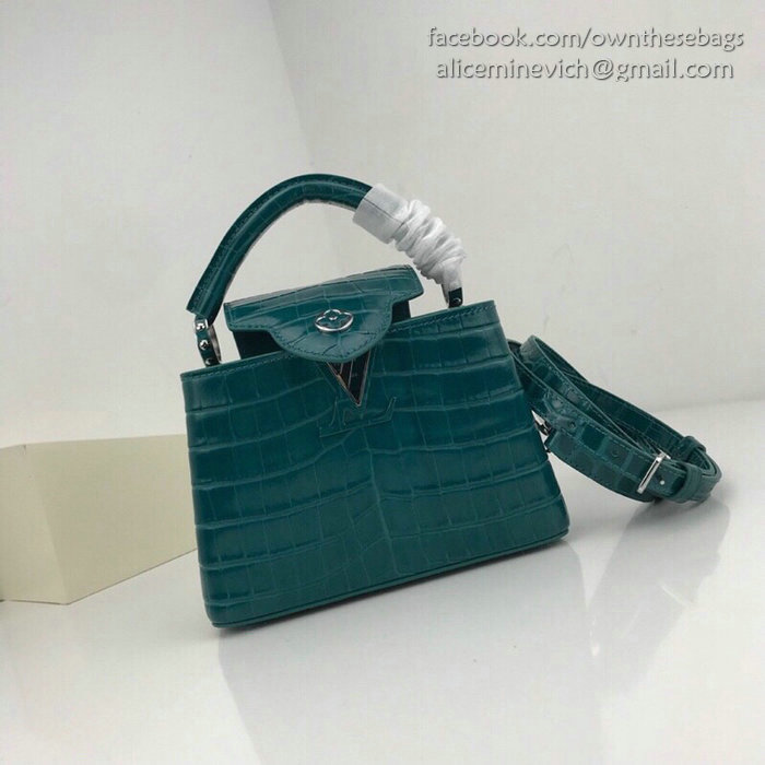 Louis Vuitton Calfskin Capucines Mini Bleu canard N94227