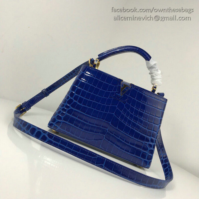 Louis Vuitton Calfskin Capucines Mini Blue N94227