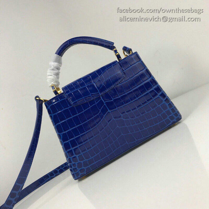 Louis Vuitton Calfskin Capucines Mini Blue N94227