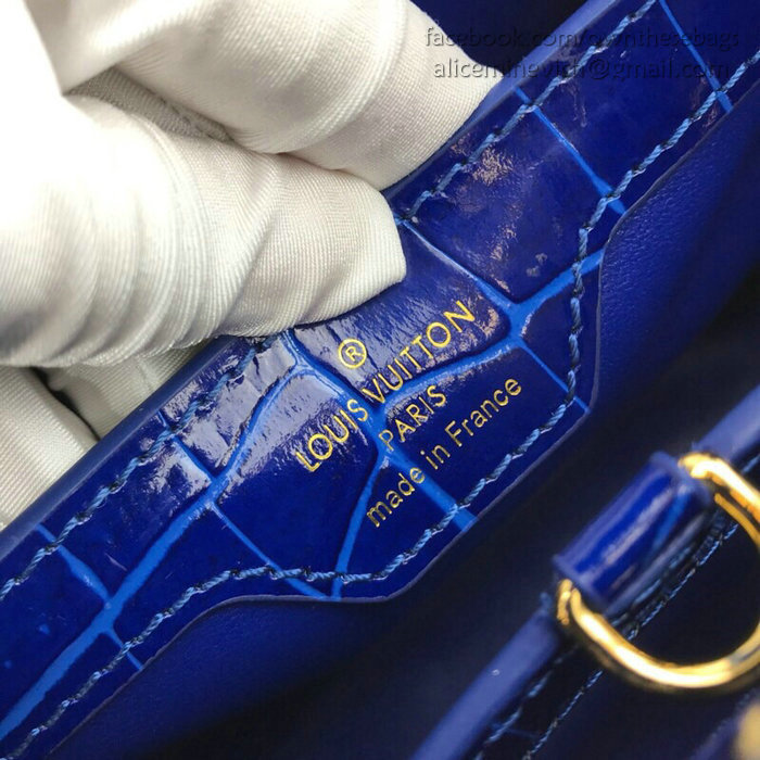 Louis Vuitton Calfskin Capucines Mini Blue N94227