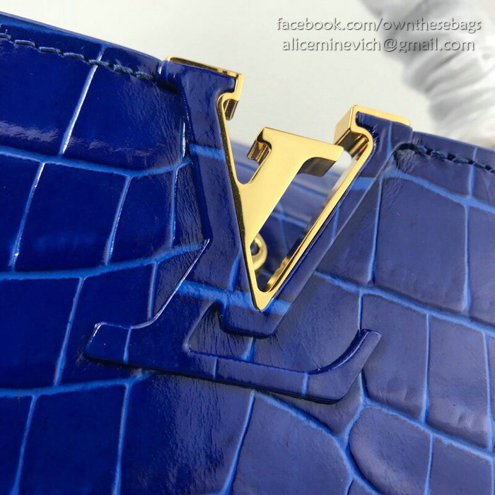 Louis Vuitton Calfskin Capucines Mini Blue N94227