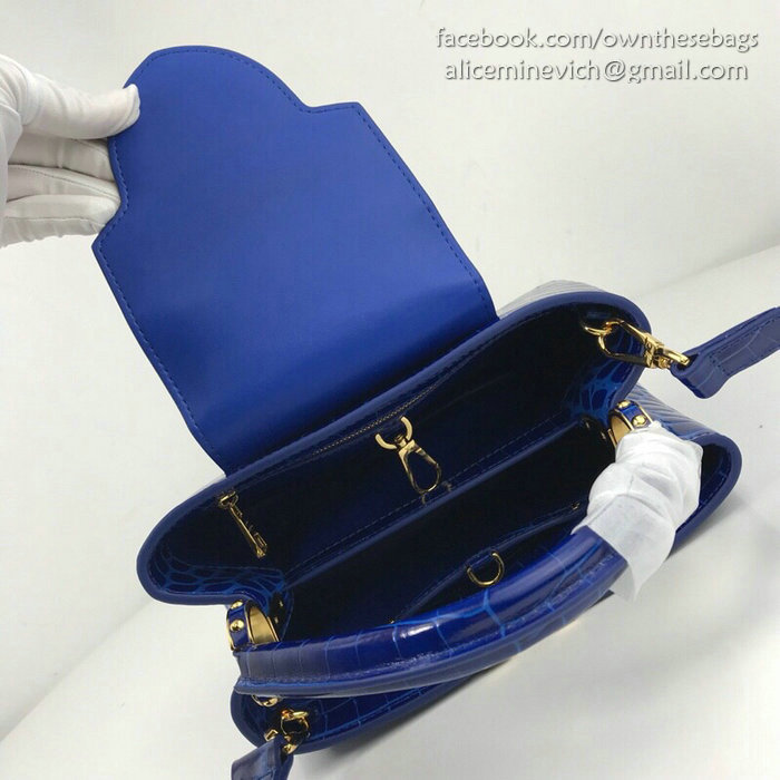 Louis Vuitton Calfskin Capucines Mini Blue N94227