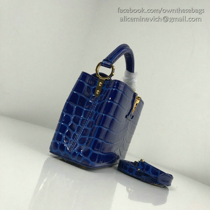 Louis Vuitton Calfskin Capucines Mini Blue N94227