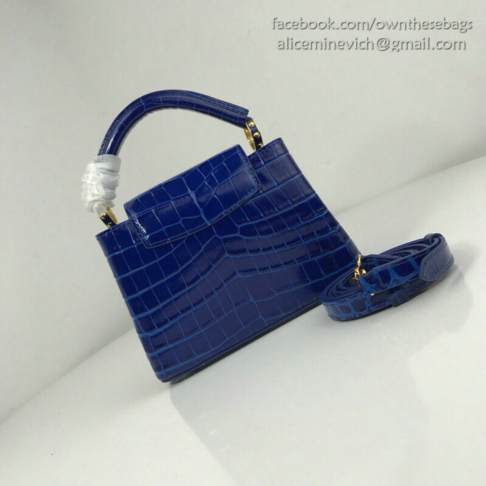 Louis Vuitton Calfskin Capucines Mini Blue N94227