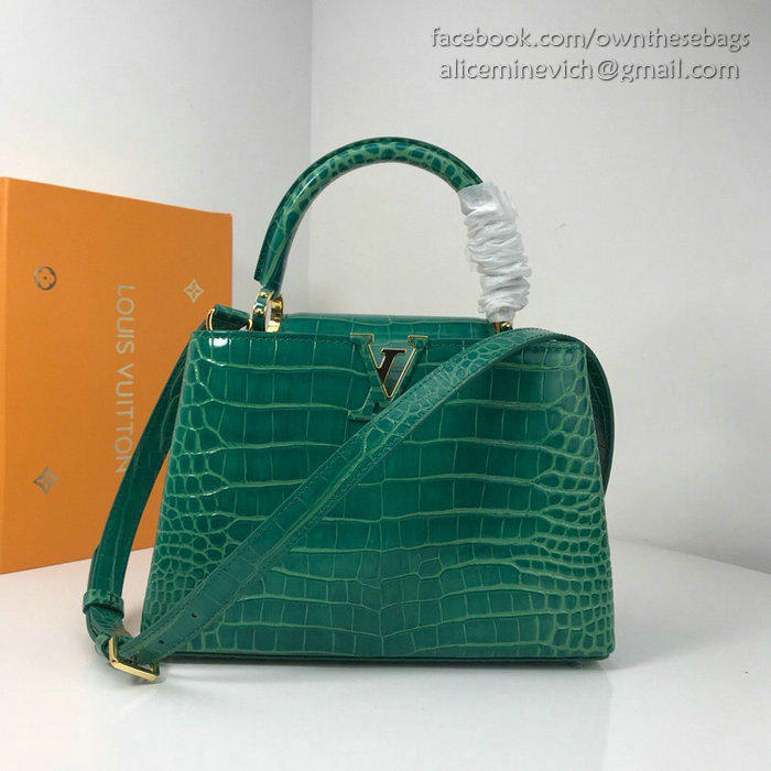 Louis Vuitton Calfskin Capucines Mini Green N94227