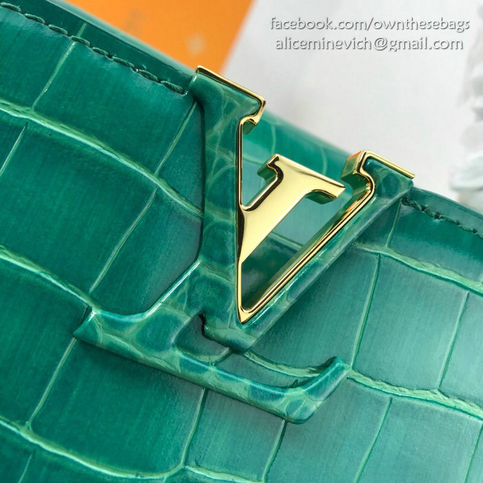 Louis Vuitton Calfskin Capucines Mini Green N94227