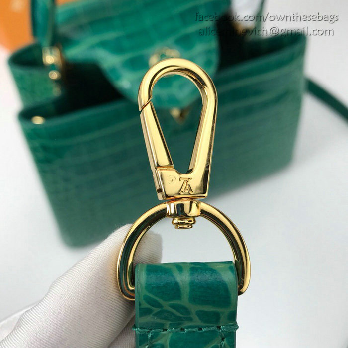 Louis Vuitton Calfskin Capucines Mini Green N94227