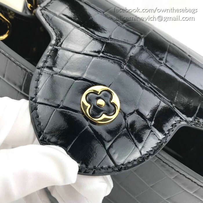 Louis Vuitton Calfskin Capucines Mini Noir N94227