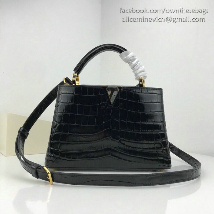 Louis Vuitton Calfskin Capucines Mini Noir N94227