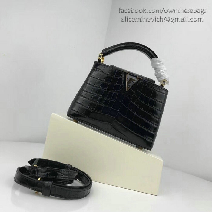 Louis Vuitton Calfskin Capucines Mini Noir N94227