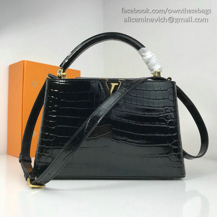 Louis Vuitton Calfskin Capucines Mini Noir N94227