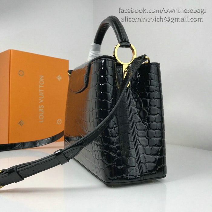 Louis Vuitton Calfskin Capucines Mini Noir N94227