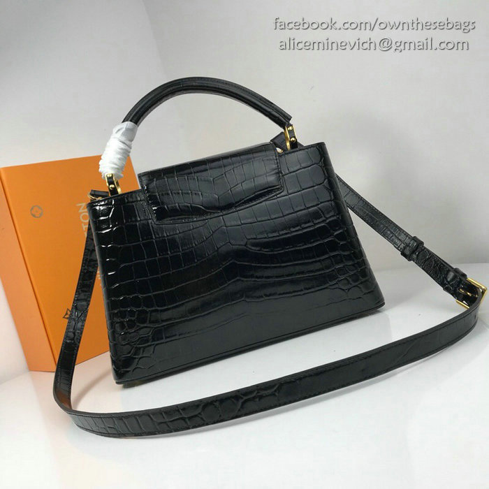 Louis Vuitton Calfskin Capucines Mini Noir N94227