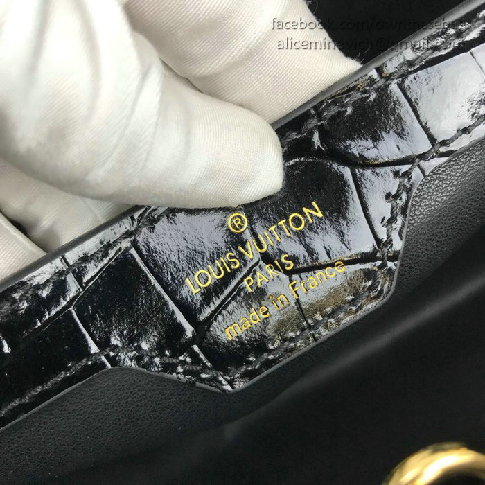 Louis Vuitton Calfskin Capucines Mini Noir N94227