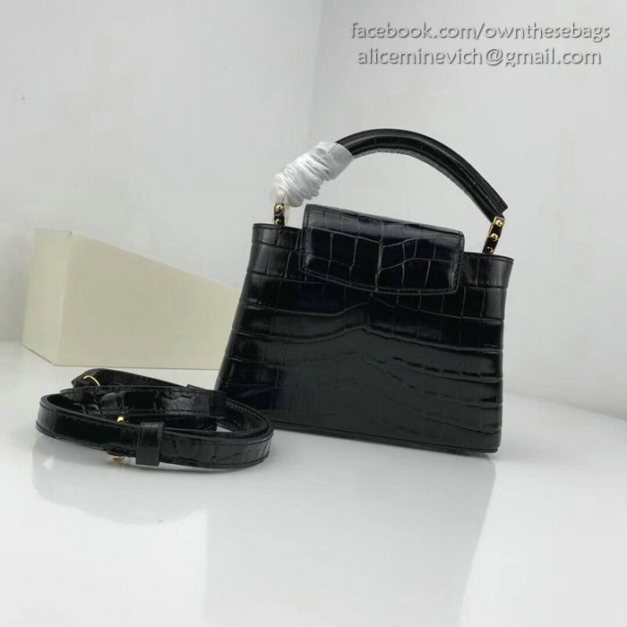 Louis Vuitton Calfskin Capucines Mini Noir N94227