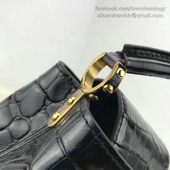 Louis Vuitton Calfskin Capucines Mini Noir N94227