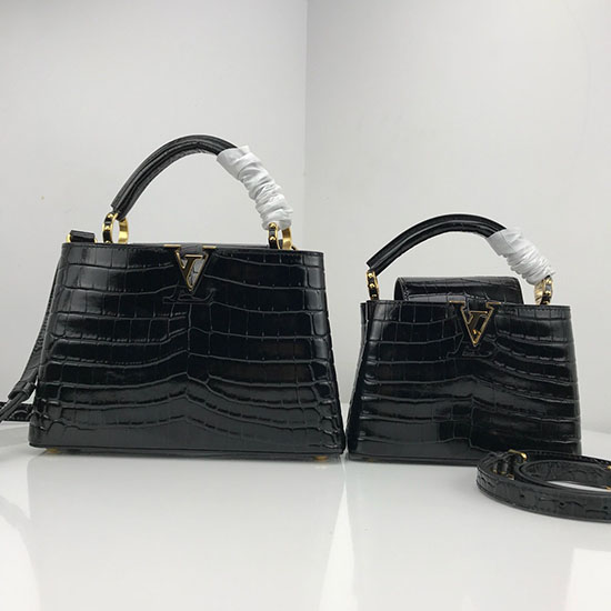 Louis Vuitton Calfskin Capucines Mini Noir N94227