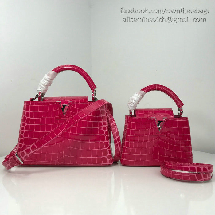 Louis Vuitton Calfskin Capucines Mini Peach N94227