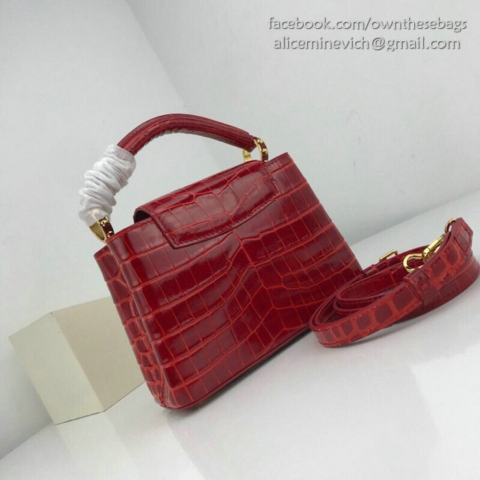 Louis Vuitton Calfskin Capucines Mini Red N94227