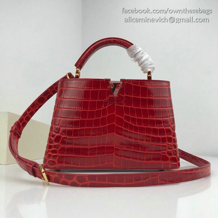 Louis Vuitton Calfskin Capucines Mini Red N94227