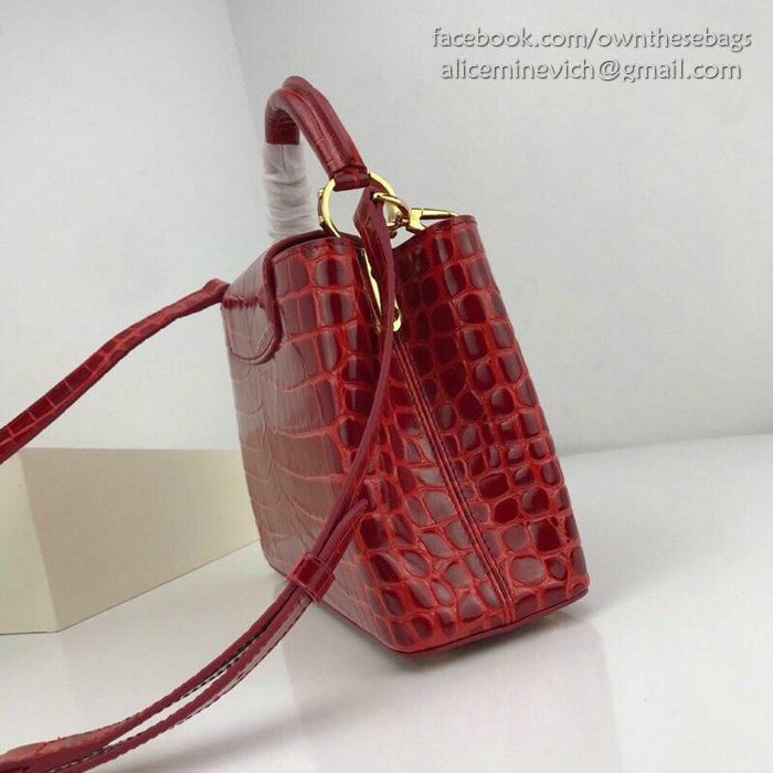 Louis Vuitton Calfskin Capucines Mini Red N94227