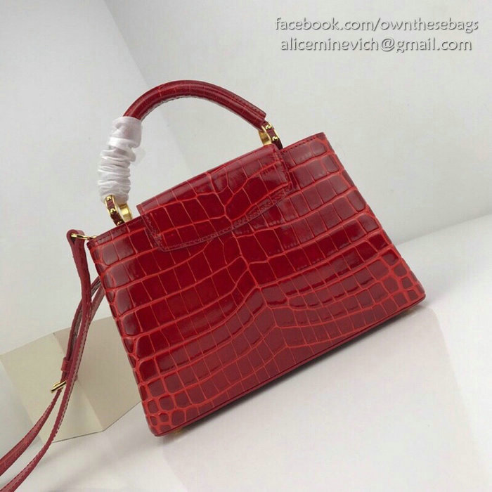 Louis Vuitton Calfskin Capucines Mini Red N94227