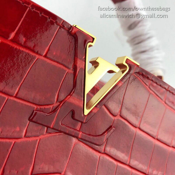 Louis Vuitton Calfskin Capucines Mini Red N94227