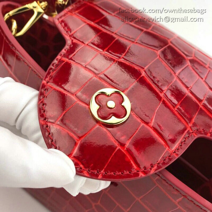 Louis Vuitton Calfskin Capucines Mini Red N94227