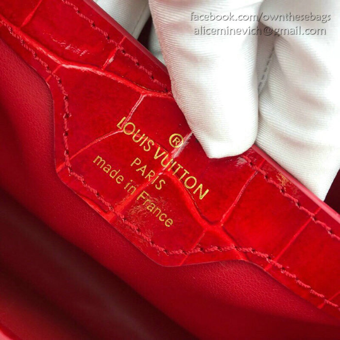 Louis Vuitton Calfskin Capucines Mini Red N94227