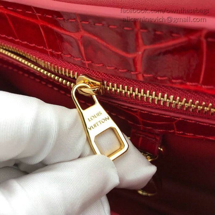 Louis Vuitton Calfskin Capucines Mini Red N94227