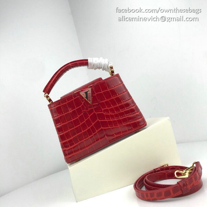 Louis Vuitton Calfskin Capucines Mini Red N94227